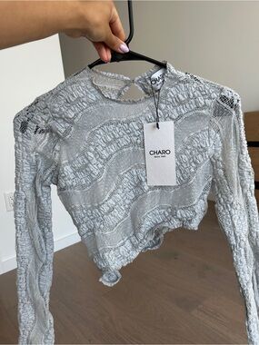 NWT Charo Ruiz Echo Top Grey Wave